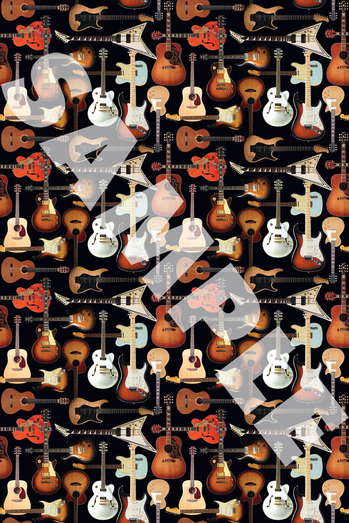 Hal Leonard Wrapping Paper - Guitar Collage Theme