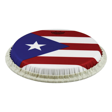 Conga Drumhead, Tucked, 11.75, Skyndeep, puerto Rican Flag Graphic