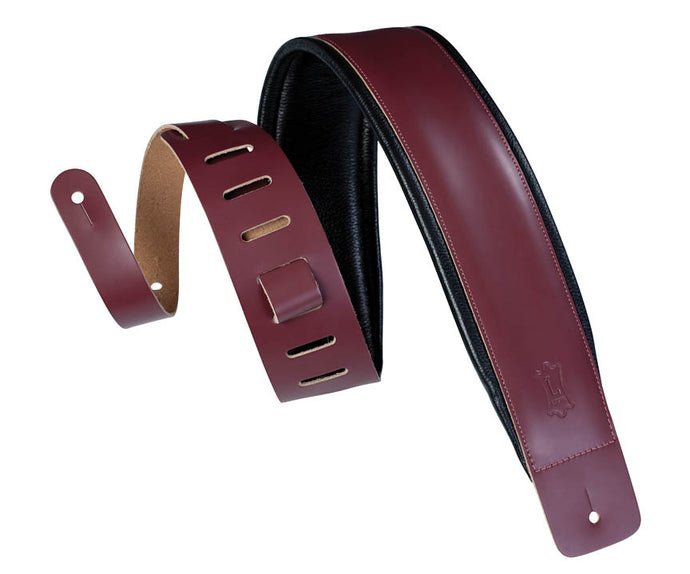 Genuine Leather Guitar Strap - Burgundy