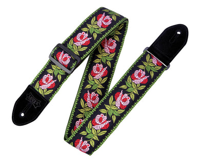 Woven Cotton Guitar Strap - Pink Rosa