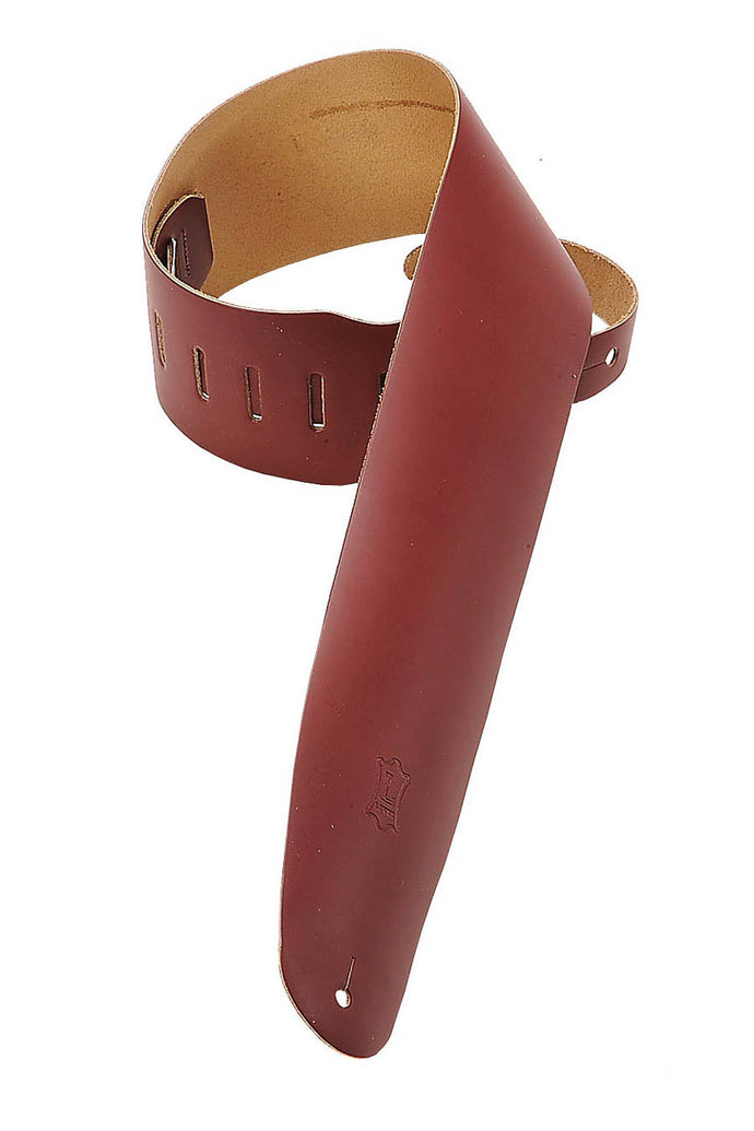 Genuine Leather Bass Strap - Burgundy