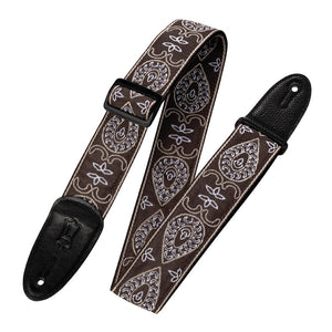 60s Hootenanny Jacquard Weave Guitar Strap - Brown