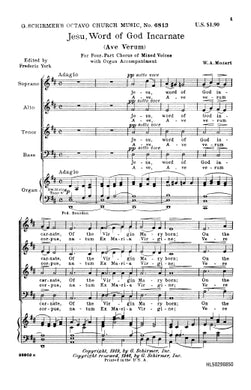 Jesu Word Of God Incarnate Ave Verum  Organ